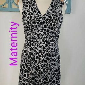 Mimi Mayernity Small Black/White sleeveless v neck mid length dress [2]